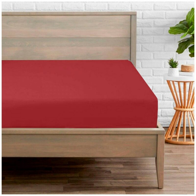 11020196 percale fitted sheet double red 1 2
