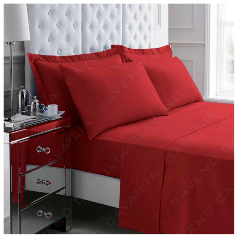 11020837 percale flat sheet single red 1 2