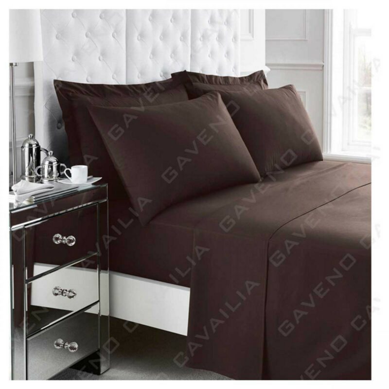 11021018 percale flat sheet double choco 1 2