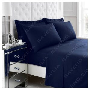 11021032 percale flat sheet double navy 1 2