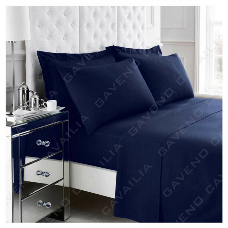 11021032 percale flat sheet double navy 1 2