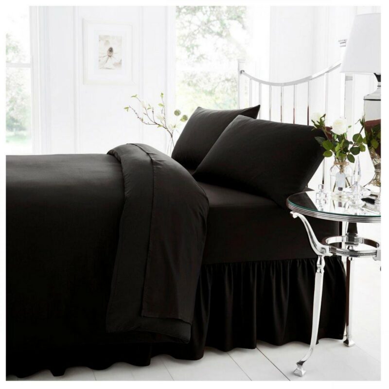 11021230 percale valance sheet single black 1 2