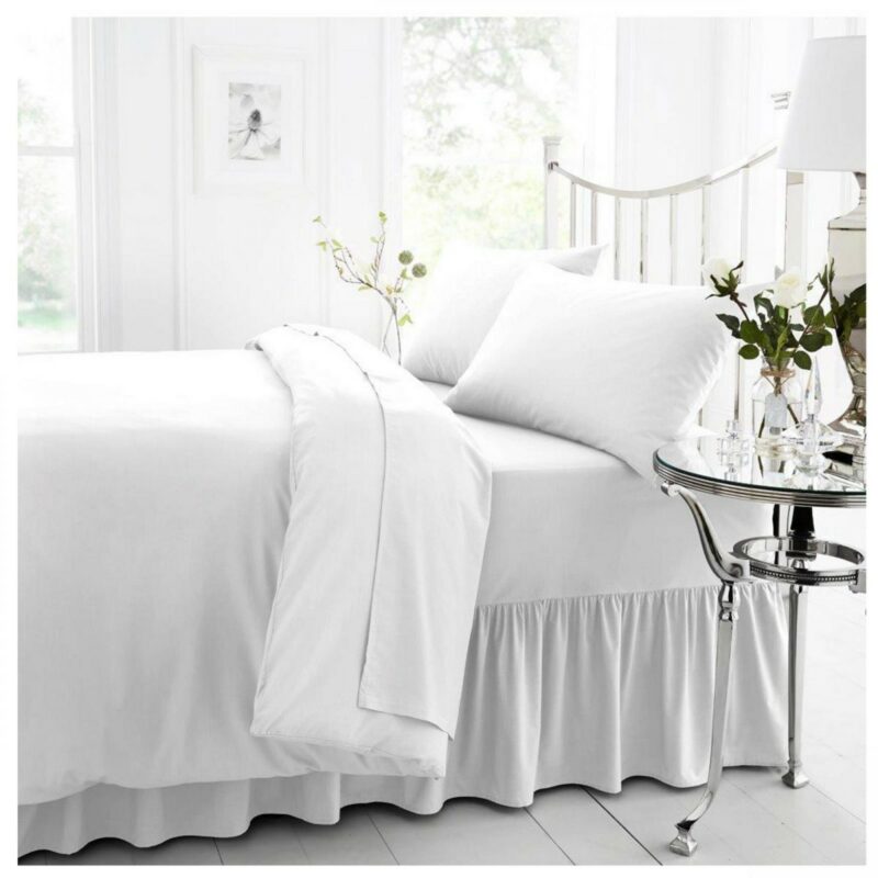 11021353 percale valance sheet double white 1 2