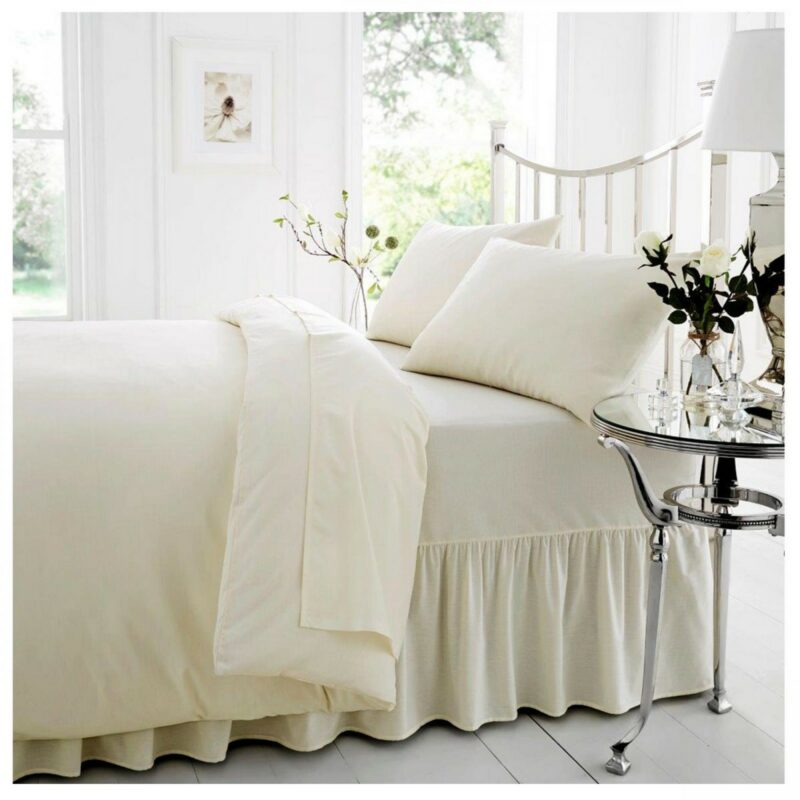 11021360 percale valance sheet double cream 1 2