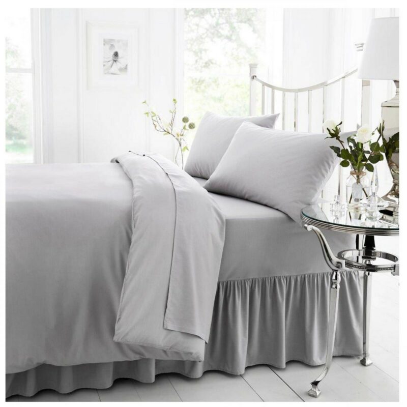 11040552 percale valance sheet double silver 1 2