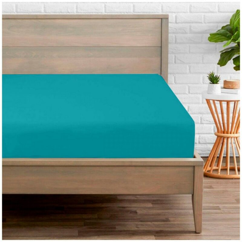 11041467 percale fitted sheet single teal 1 2