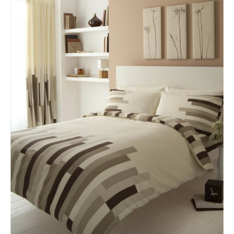 11042884 printed duvet set single blocks cream brown 1 1