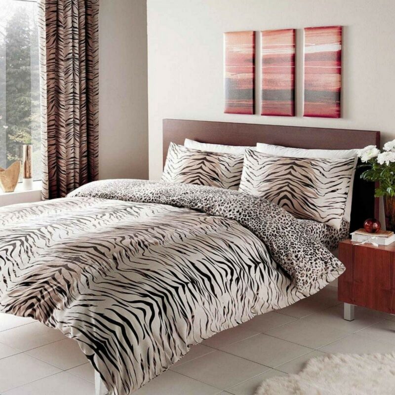 11049098 printed duvet set single tiger brown 1 1