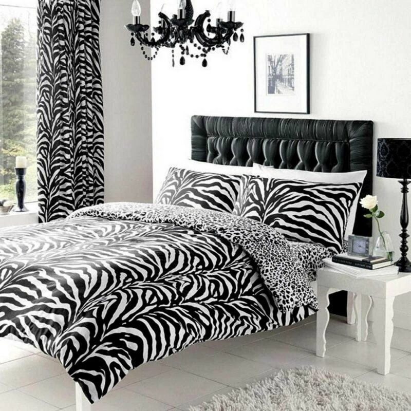 11049104 printed duvet set single zebra white black 1 1