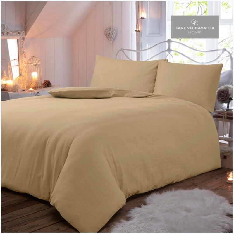 11065371 flannel plain duvet set single natural 1 2