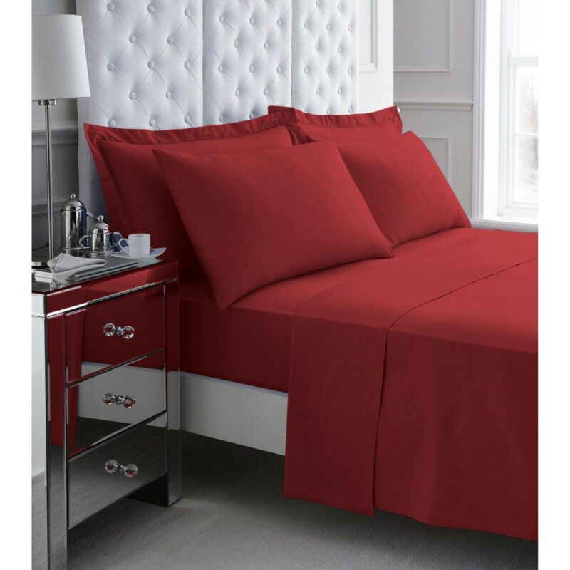 11078173 200 tc egyptian cotton fitted sheet single red 1 3