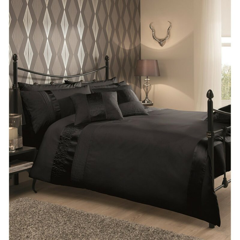 11082101 caprice duvet set single black 1 3