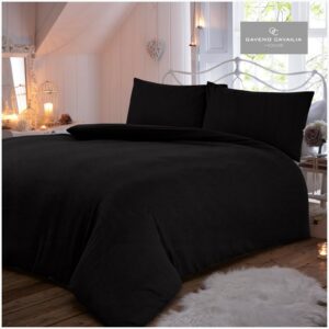 11094074 flannel plain duvet set king black 1 2