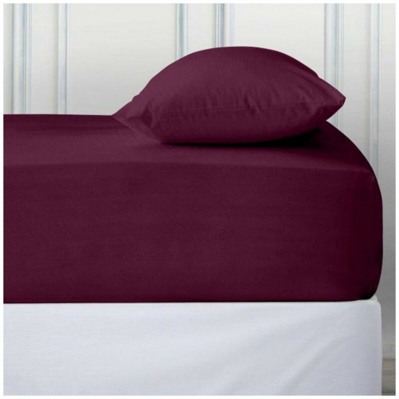 11110712 percale deep ftd sheet double burgundy 1 2