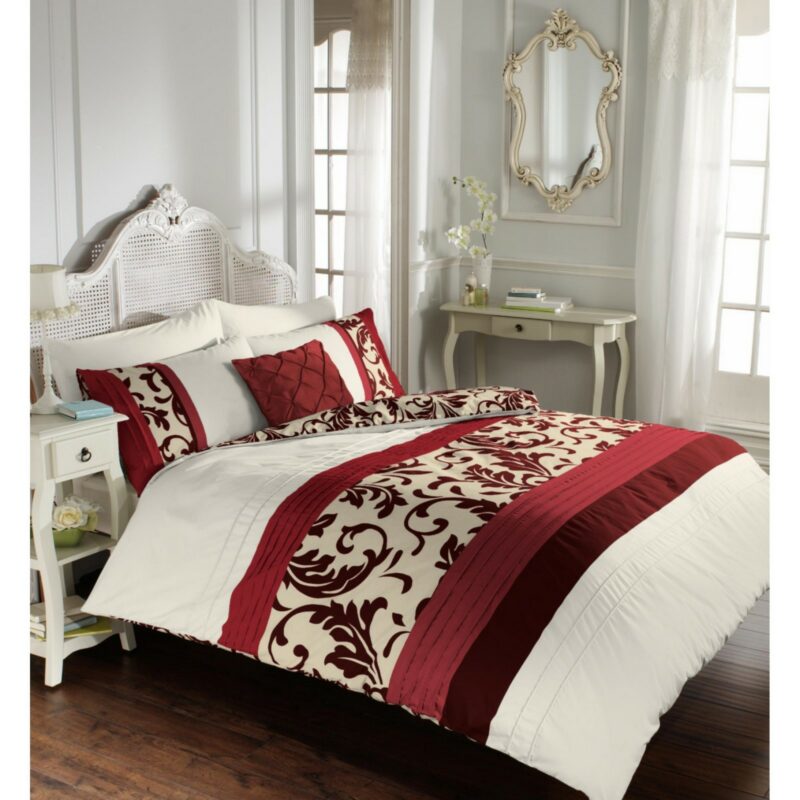 11113379 scroll duvet set single red 1 1