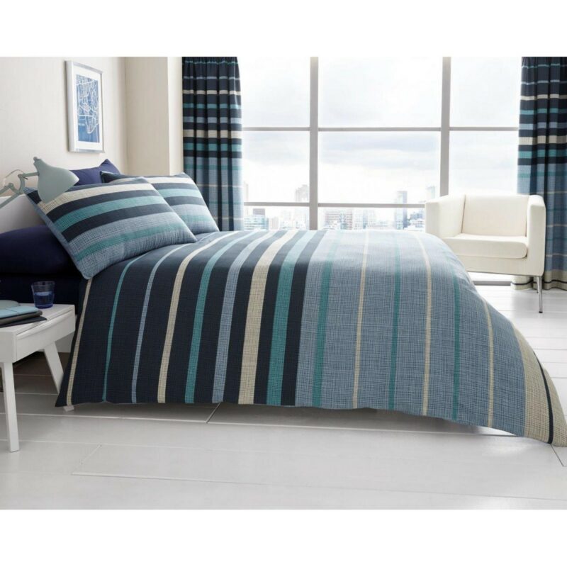 11121367 printed duvet set block stripe king blue 1 1