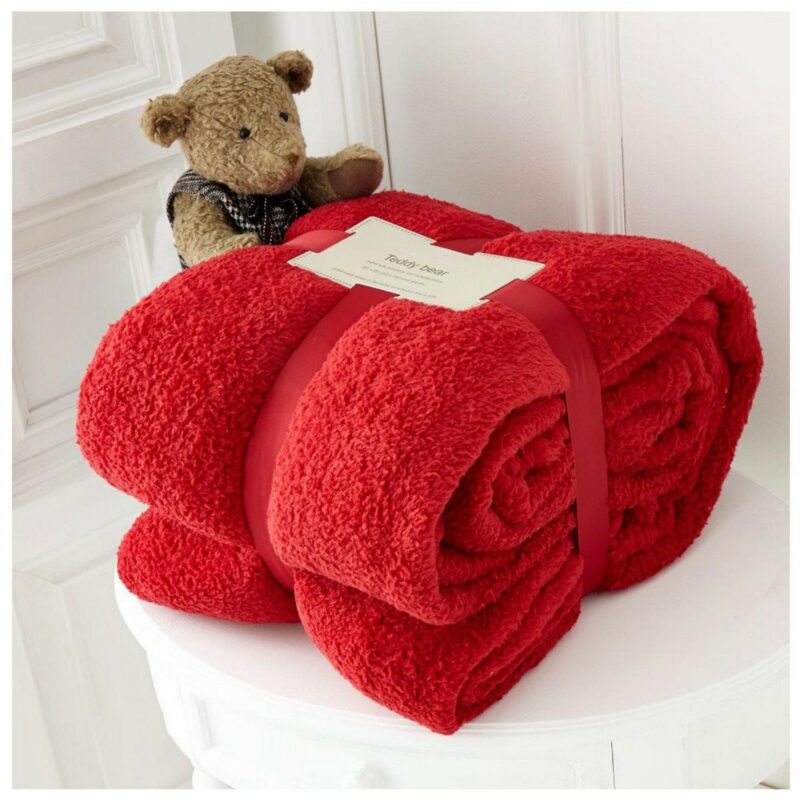 11131441 teddy collection throw 130x180 red 1 1