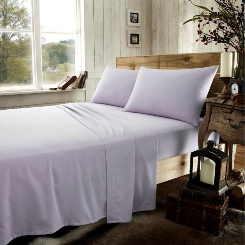 11133315 flannel plain flat sheet single purple new 1 5