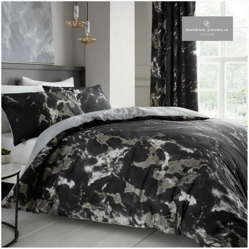 11150756 printed duvet set marble super king black 1 1