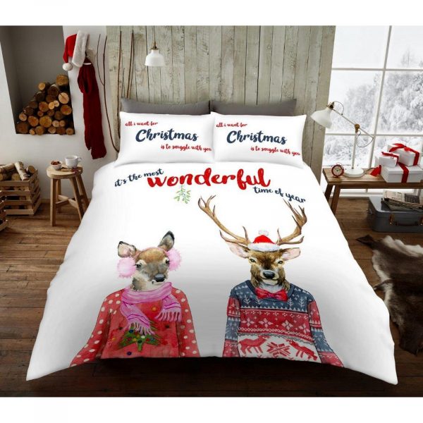 11156291 xmas duvet set stags in jumper double 1 2