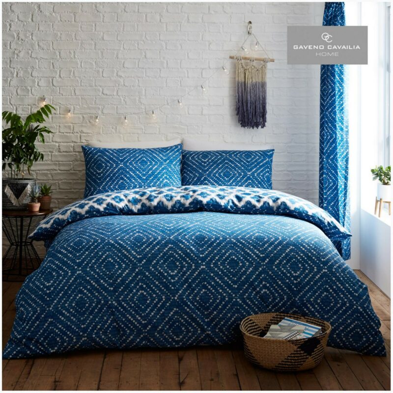 11157878 printed duvet set indigo diamond single blue 1 1