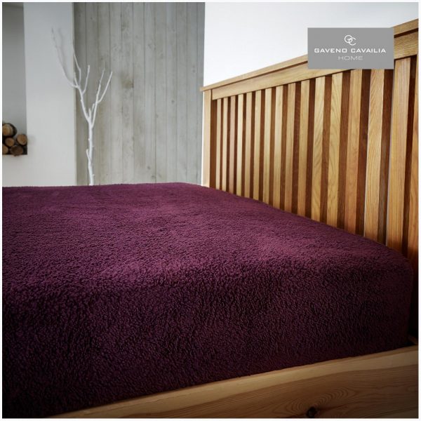 11158714 teddy plain fitted sheet double aubergine 1 2