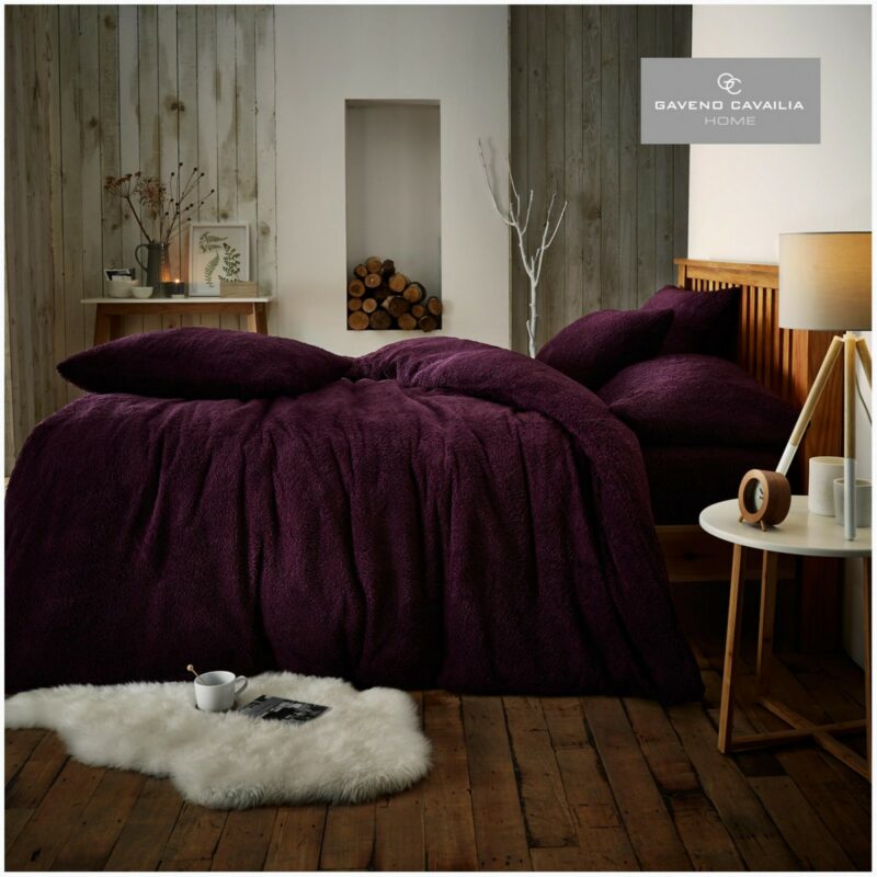 11158998 teddy plain duvet set single aubergine 1 1