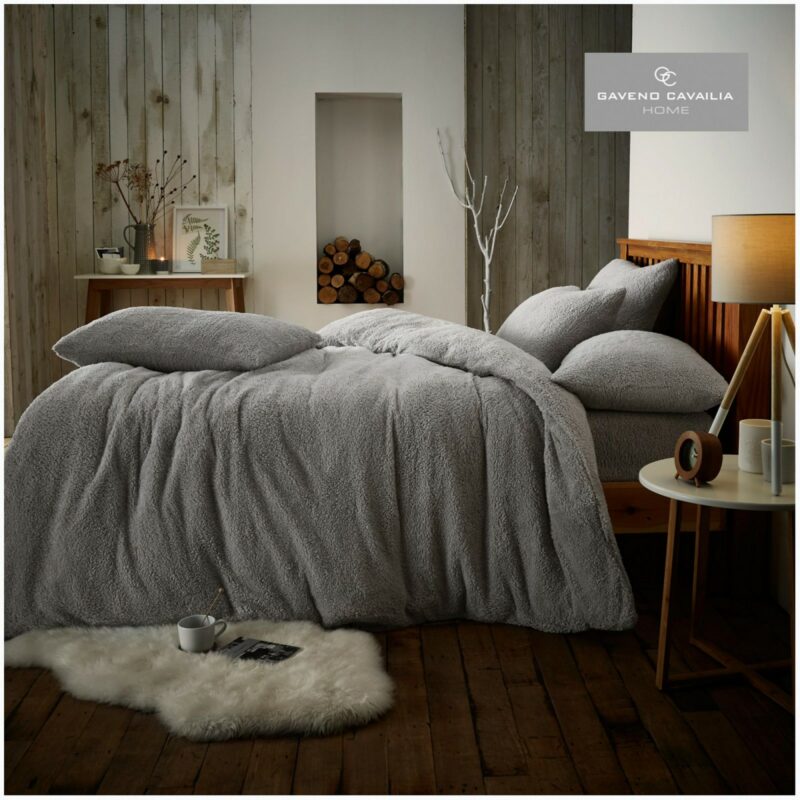 11159056 teddy plain duvet set single silver 1 1