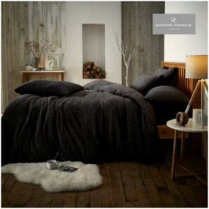 11159216 teddy plain duvet set super king black 1 1