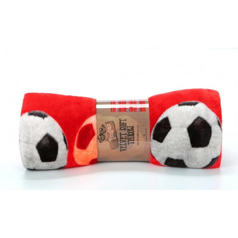 11163626 kids printed throw 110x140 football red 1 1