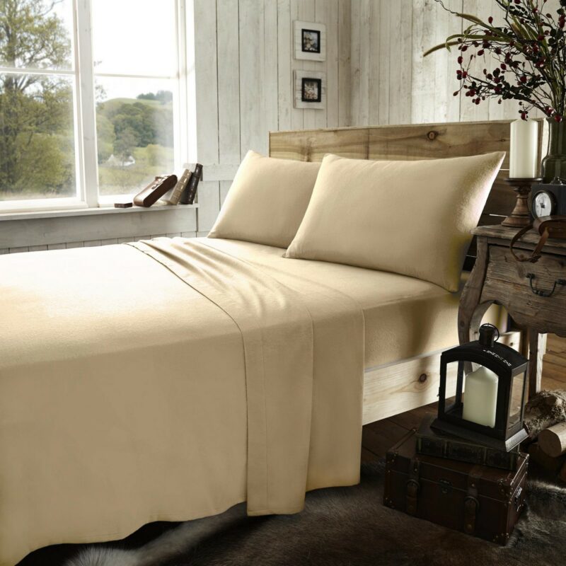 11166269 flannel plain sheet set king latte 1 2