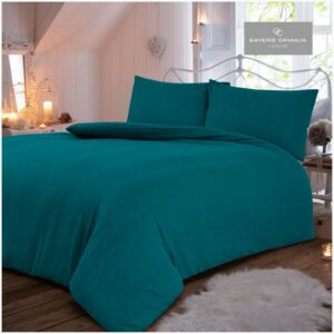 11169611 flannel plain duvet set single teal 1 2