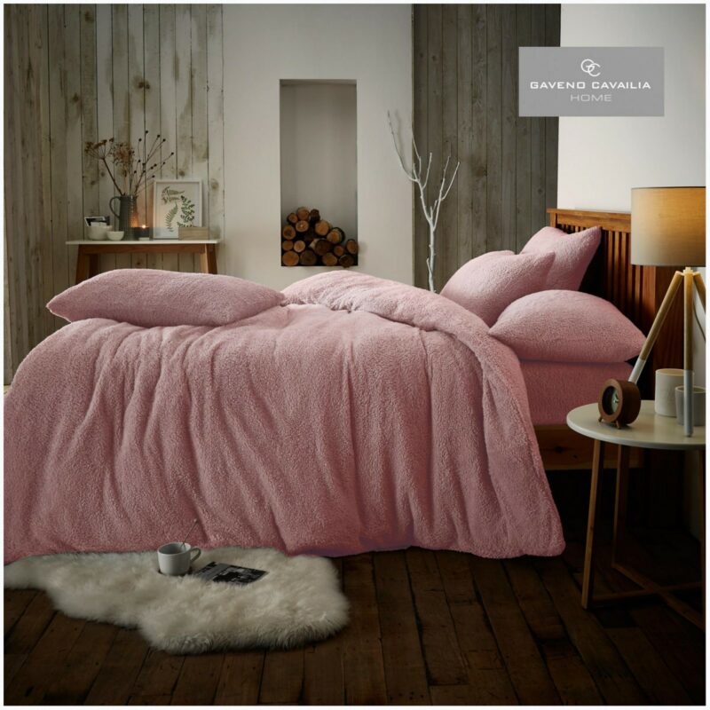 11356400 teddy plain duvet set single pink 1 1