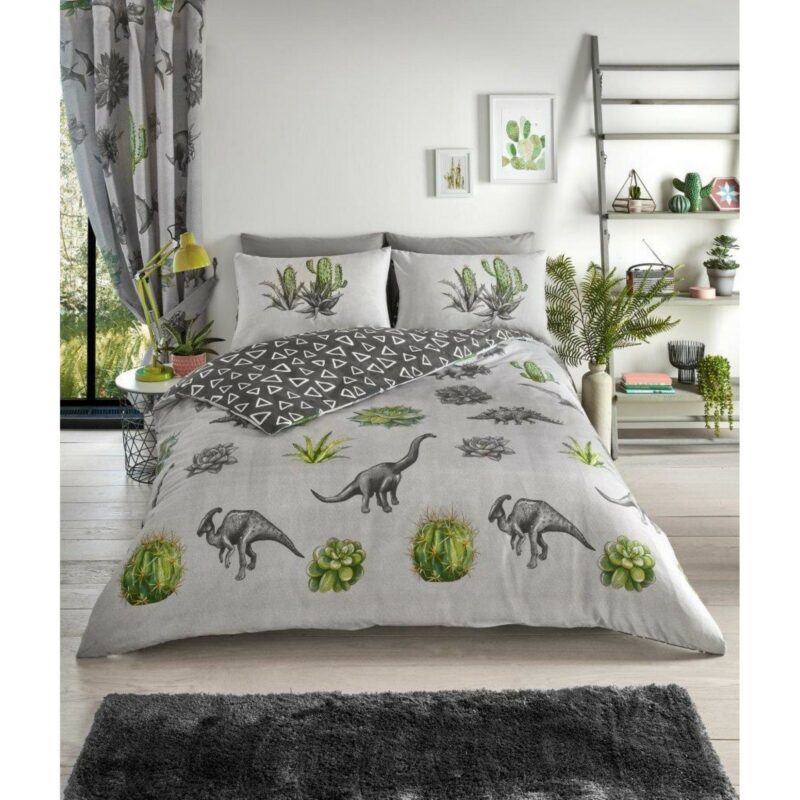 11357223 printed duvet set dinosaur dreams single grey 1 1