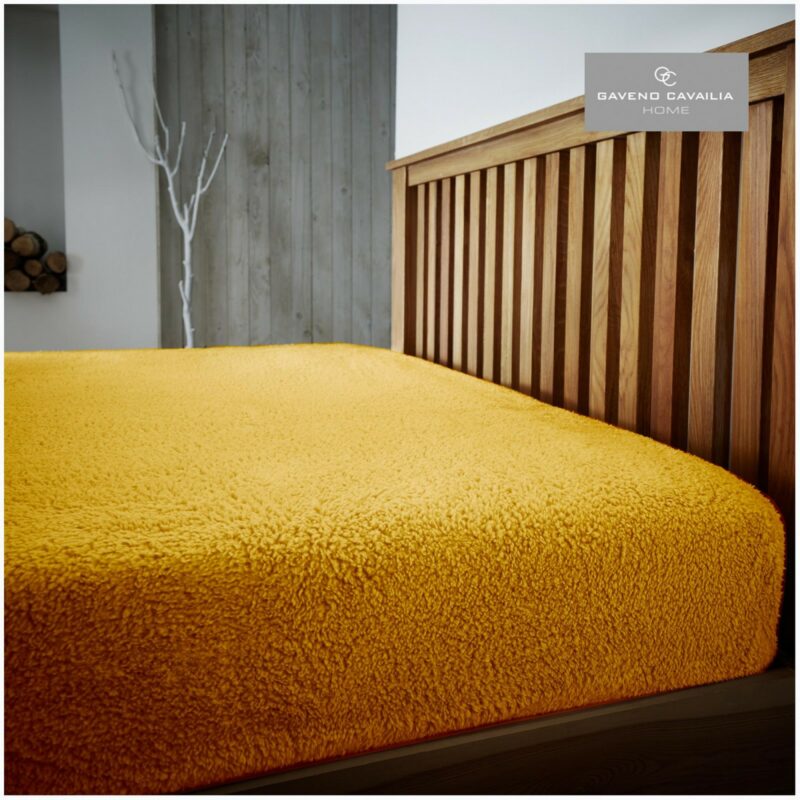 11358657 teddy plain fitted sheet single ochre 1 1