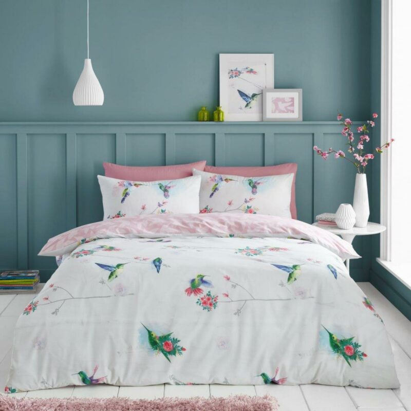 Humming Bird Printed Duvet Set