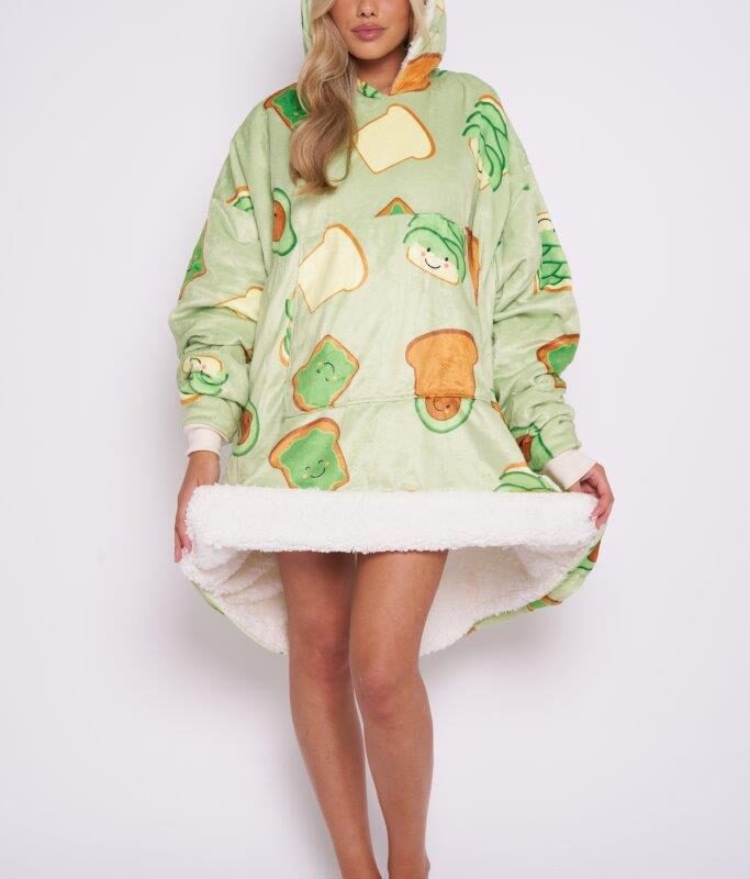 Printed Adult Hoodie - Avo & Toast-Green