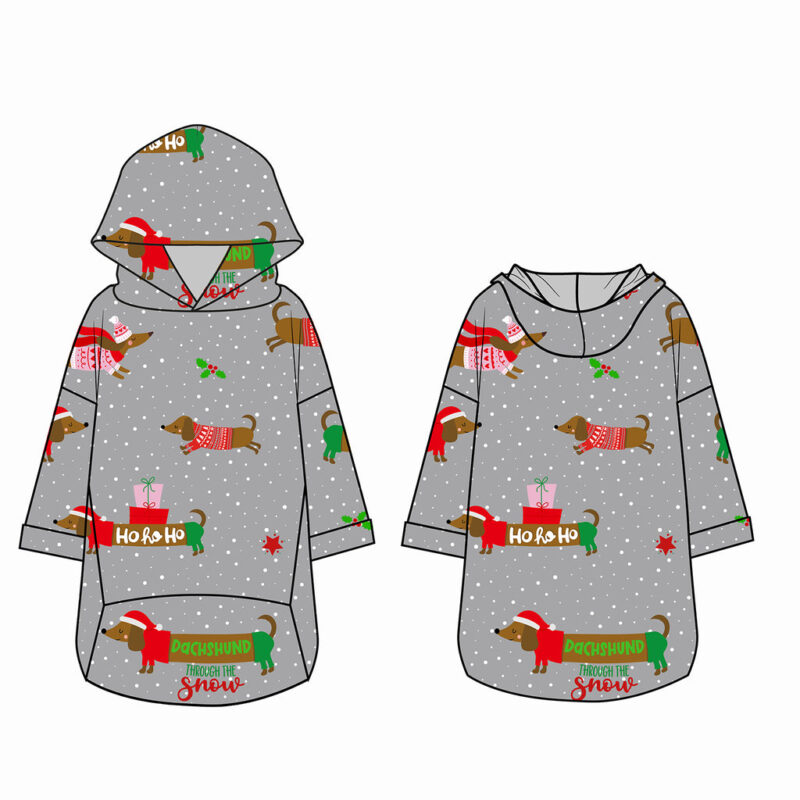 Xmas Hoodie - Dachshund Through The Snow Grey