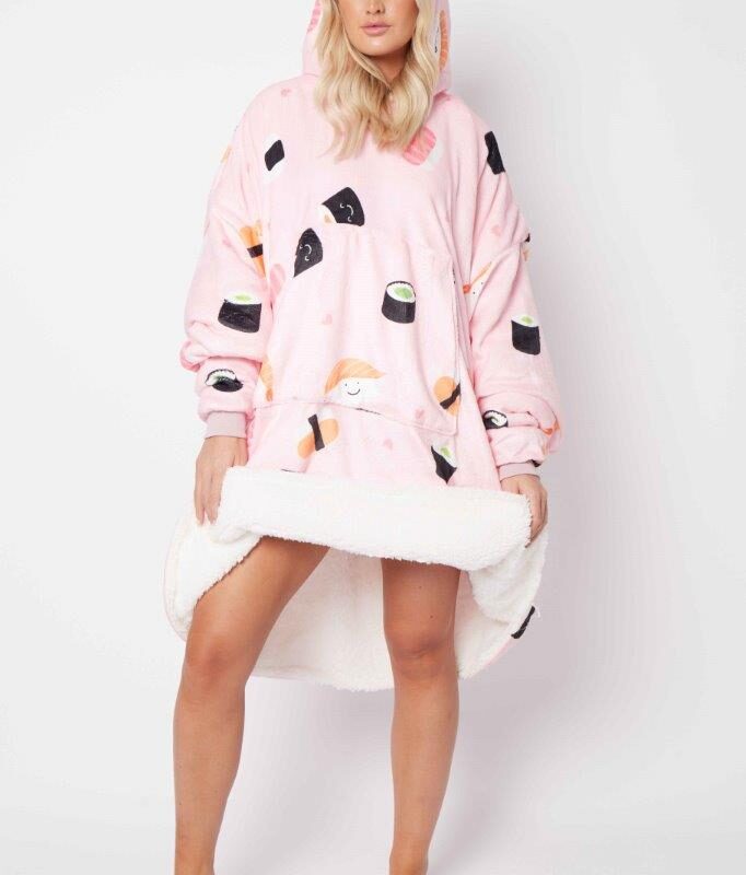 Printed Adult Hoodie - Sushi Pink