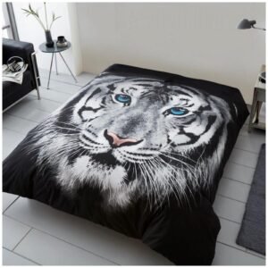 Tiger Face White Throw