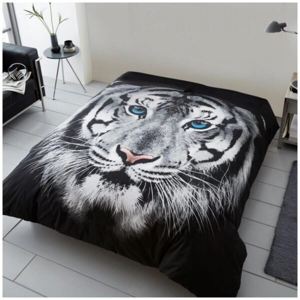 Tiger Face White Throw