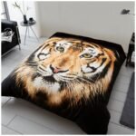 Tiger Face Brown Throw