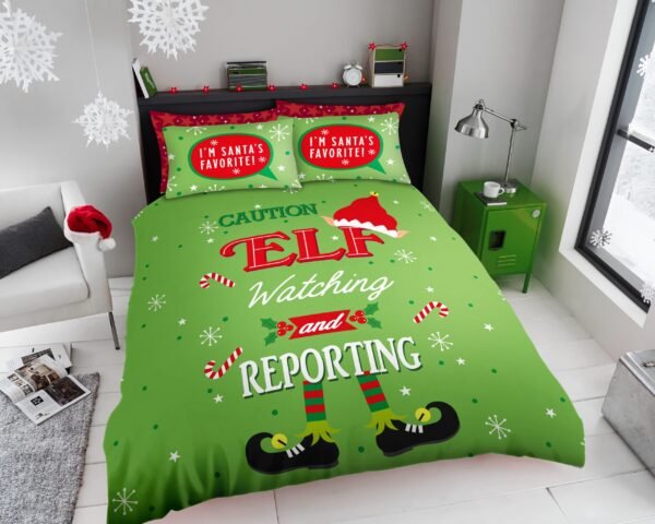 Xmas Elf On The Shelf Duvet Cover - Image 1