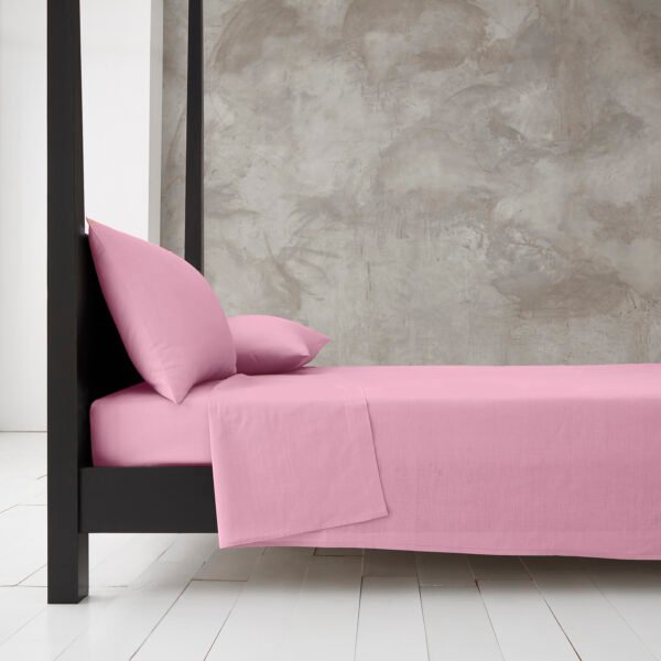 Super Soft Breathable Flat Bed Sheet - Pink