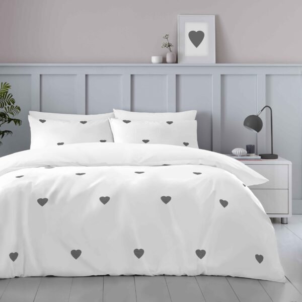 Embroidered Heart Duvet Cover - Image 1
