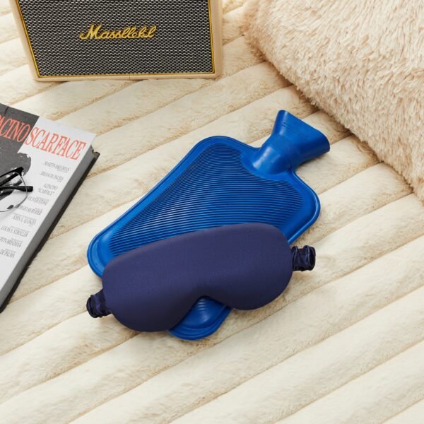 Blue Rubber Hot Water Bottle - Image 3