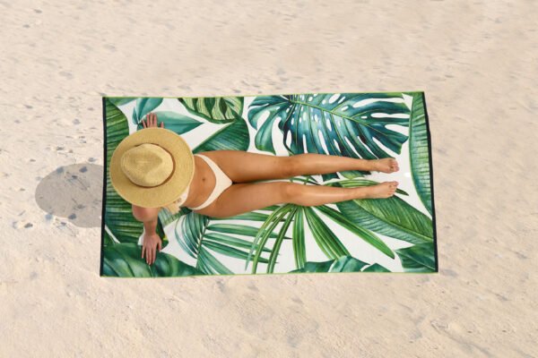 Tropical Leaf Forest Printed Beach Towel - Image 4
