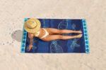Sea Turtle Waves Printed Beach Towel - Image 4