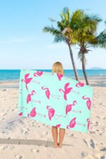 Flamingo Printed Beach Towel - Image 2