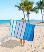 Timberly Stripe Blue Printed Beach Towel